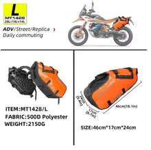Load image into Gallery viewer, Motorcycle soft pannier side bag Orange waterproof 28L (14L x 2)