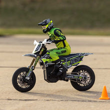 Load image into Gallery viewer, Promoto-SM 1/4 Super Moto Motorcycle, FXR, White: RTR with Battery and Charger by LOSI
