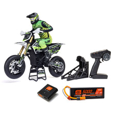 Load image into Gallery viewer, Promoto-SM 1/4 Super Moto Motorcycle, FXR, White: RTR with Battery and Charger by LOSI
