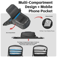 Load image into Gallery viewer, New 2.4L Motorcycle Leg/Tank Bag Multi Pocket w/Magnet & Rain Cover