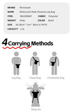 Load image into Gallery viewer, New 2.4L Motorcycle Leg/Tank Bag Multi Pocket w/Magnet & Rain Cover