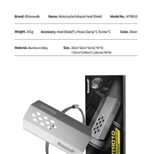Load image into Gallery viewer, New 2026 Motorcycle Exhaust Heat Shield. 20x10x3cm (L/W/H) Alluminum Alloy Silver by Rhinowalk