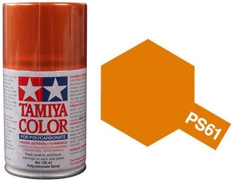 Tamiya Spray Paint- PS-61 POLYCARB SPRAY METALLIC ORANGE