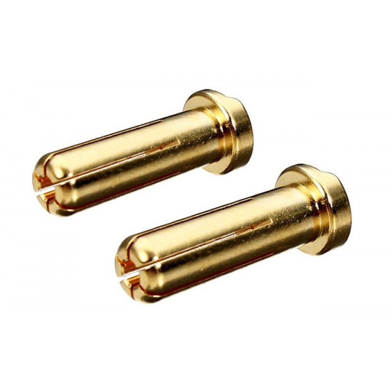 5mm Gold Bullet Connector low profile Male 2pcs by RCPro