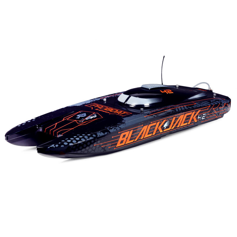 Blackjack 42-inch Brushless 8S Catamaran, Black/Oranage:RTR 55+ Mph