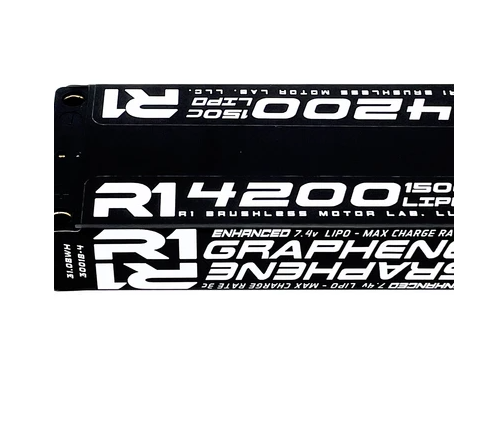 R1 4200mah 150C 7.4V 2S LIPO Enhanced Graphene Low Profile Shorty Battery 030018-4