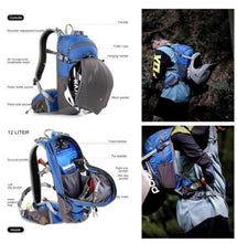 Load image into Gallery viewer, Cycling Backpack 12L Multifunctional Hiking MTB Hydration Bladder ready Blue

