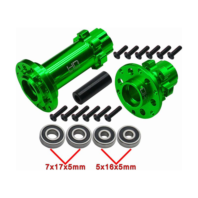 CNC Aluminum Hub Set Green: PM-MX