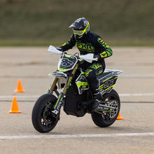 Load image into Gallery viewer, Promoto-SM 1/4 Super Moto Motorcycle, FXR, White: RTR Basic (Requires Battery and Charger) by LOSI
