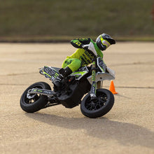 Load image into Gallery viewer, Promoto-SM 1/4 Super Moto Motorcycle, FXR, White: RTR with Battery and Charger by LOSI
