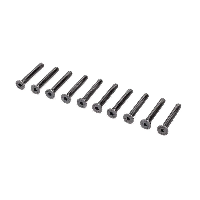 Losi M4 x 30mm Flat Head Screws, 10pcs
