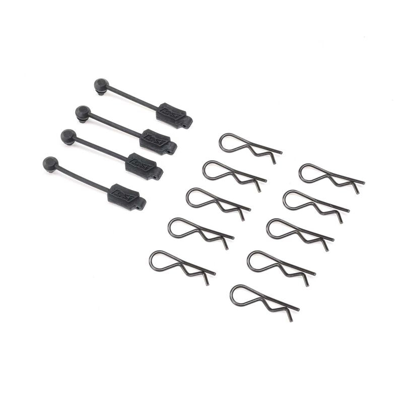 Losi 10pc Body Clip Pack with 4pc Clip Leash, ProMoto-MX