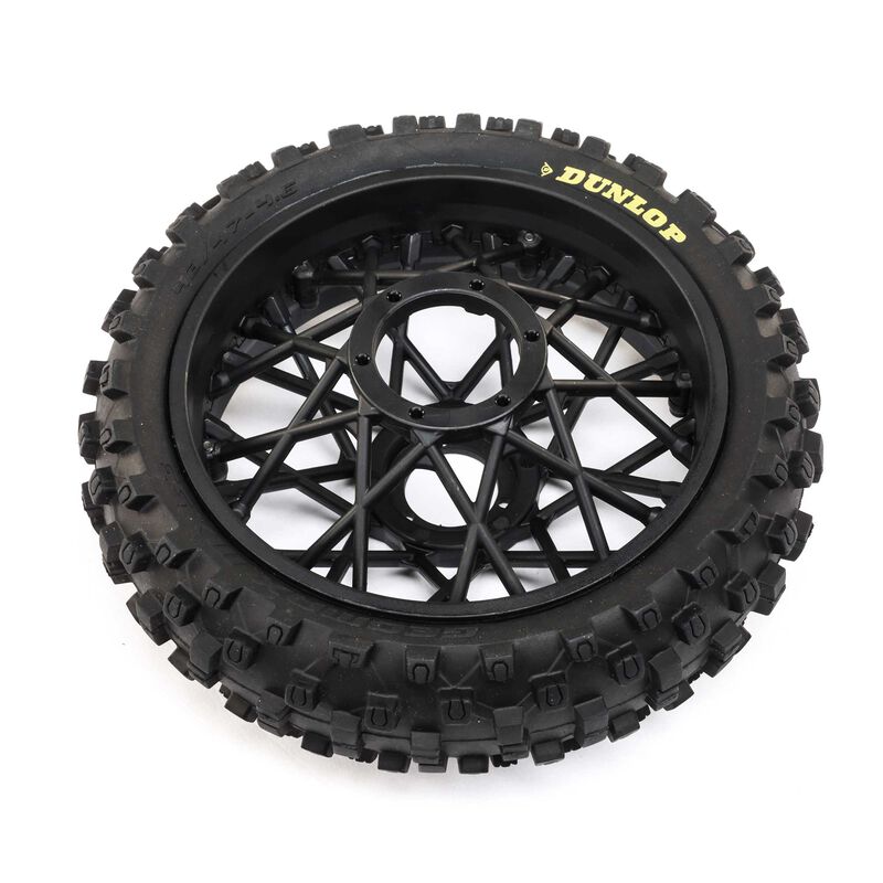 Dunlop MX53 Rear Tire Mounted, Black: Promoto-MX by LOSI