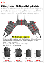 Load image into Gallery viewer, Universal Saddle Bag Mounting Base suites MT2215, MT21610, MT2208, MT2206 bags by Rhinowalk

