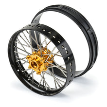 Load image into Gallery viewer, 1/4 Pro-Spec Aluminum V2 Bead Complete Bike F/R Wheel/MX33 Tire Combo Set Unmounted, Black/Gold: Promoto-MX by Proline
