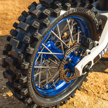 Load image into Gallery viewer, 1/4 Pro-Spec Aluminum V2 Bead Complete Bike F/R Wheel/MX33 Tire Combo Set Unmounted, Blue: Promoto-MX by Proline
