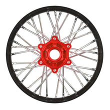Load image into Gallery viewer, 1/4 Pro-Spec Aluminum V2 Bead Complete Bike F/R Wheel/MX33 Tire Combo Set Unmounted, Black/Red: Promoto-MX by Proline
