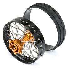 Load image into Gallery viewer, 1/4 Pro-Spec Aluminum V2 Bead Complete Bike F/R Wheel/MX33 Tire Combo Set Unmounted, Black/Gold: Promoto-MX by Proline

