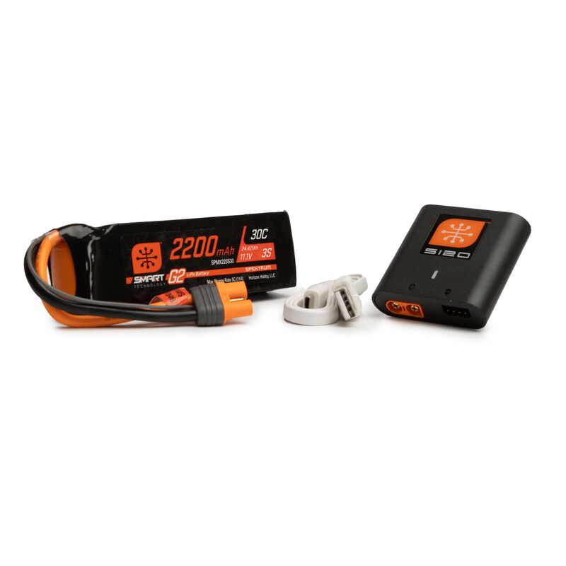 Smart G2 Air Powerstage Bundle Includes S120 Charger and SPMX223S30 2200mAh 3S G2 Lipo Battery by Spektrum