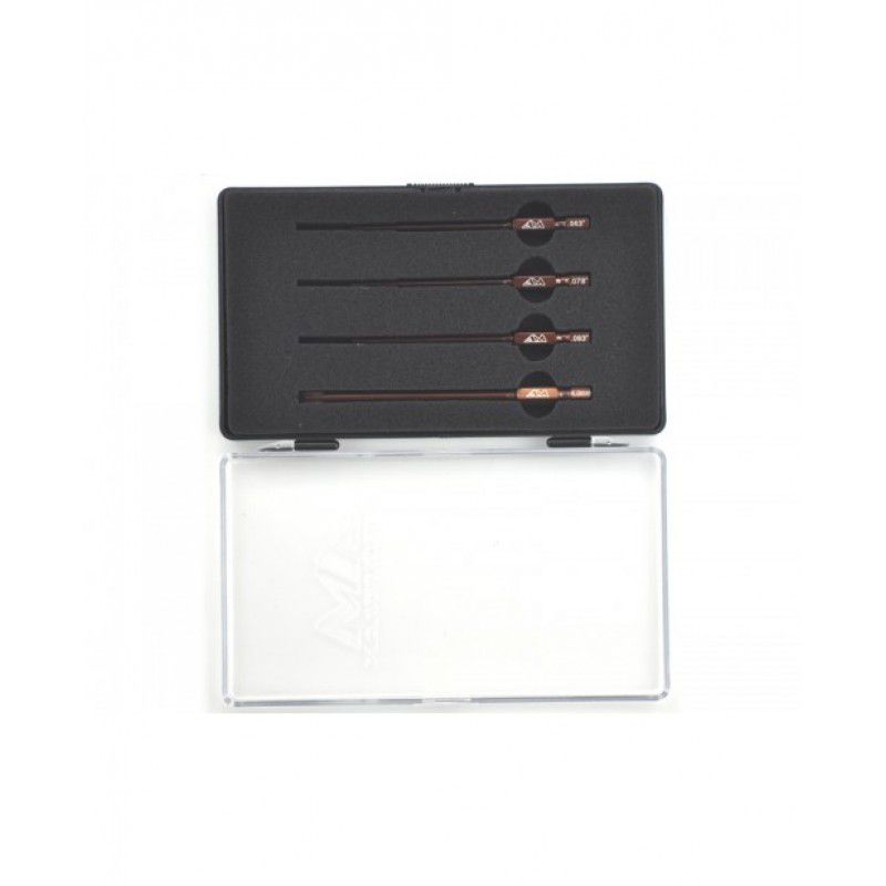 POWER TOOL TIP SET 4 PIECES WITH PLASTIC CASE 1/16