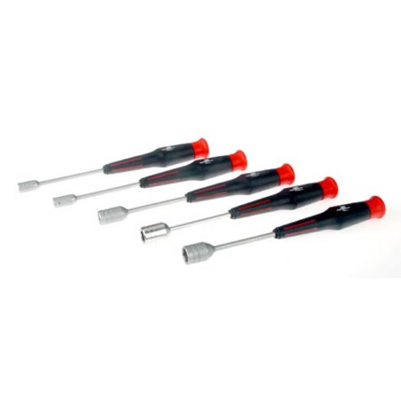 5pc Standard Nut Driver Set 3/16, 11/32, 1/4, 5/16, and 3/8 sizes