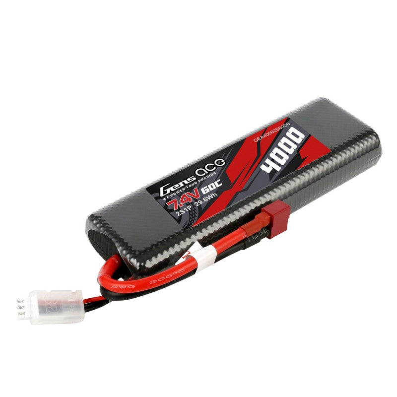 NEW Gens Ace 4000mAh 2S 7.4v 60C Tamiya Stick Style with XT60 Plug & XH Balance 138x47x23mm 215g
