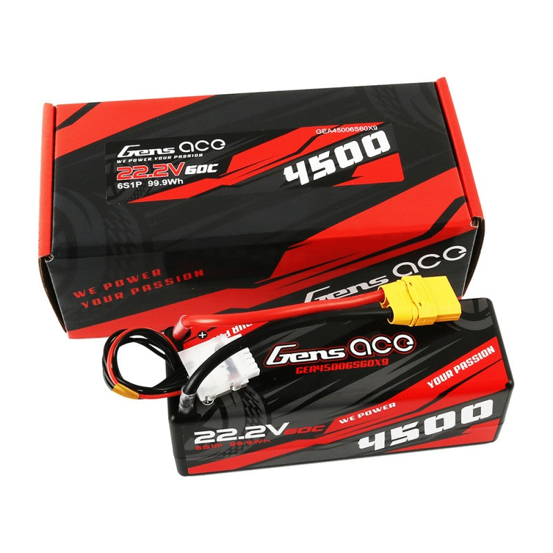 Gens ace 4500mAh 22.2V 60C 6S1P HardCase Lipo Battery