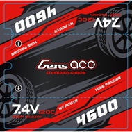 Gens Ace 4600mAh 7.4v 120C Shorty Lipo Battery with 4mm Bullet 194g 95x47x25mm