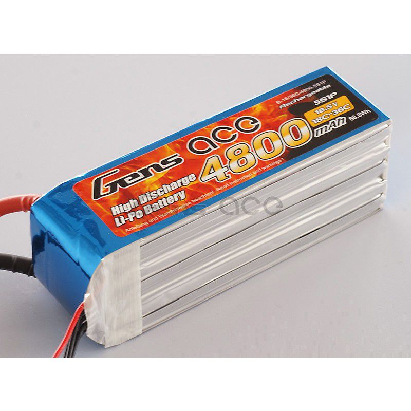 Gens-Ace 4800mAh, 18.5V, 5S1P, 18/36C 137x42x48 582g For F3A Competition
