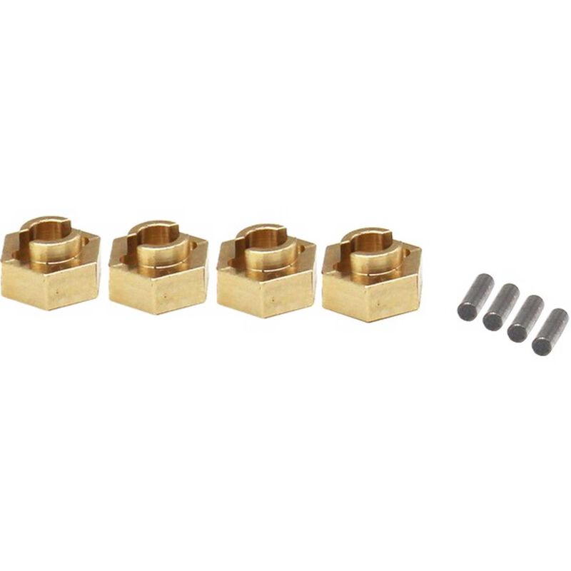Brass Stock Wheels hub 7mm hex SCX24 by Hot Racing