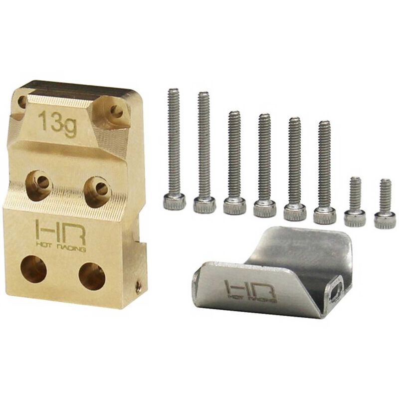 Brass Diff Cover w/ SS skid plate SCX24 by Hot Racing