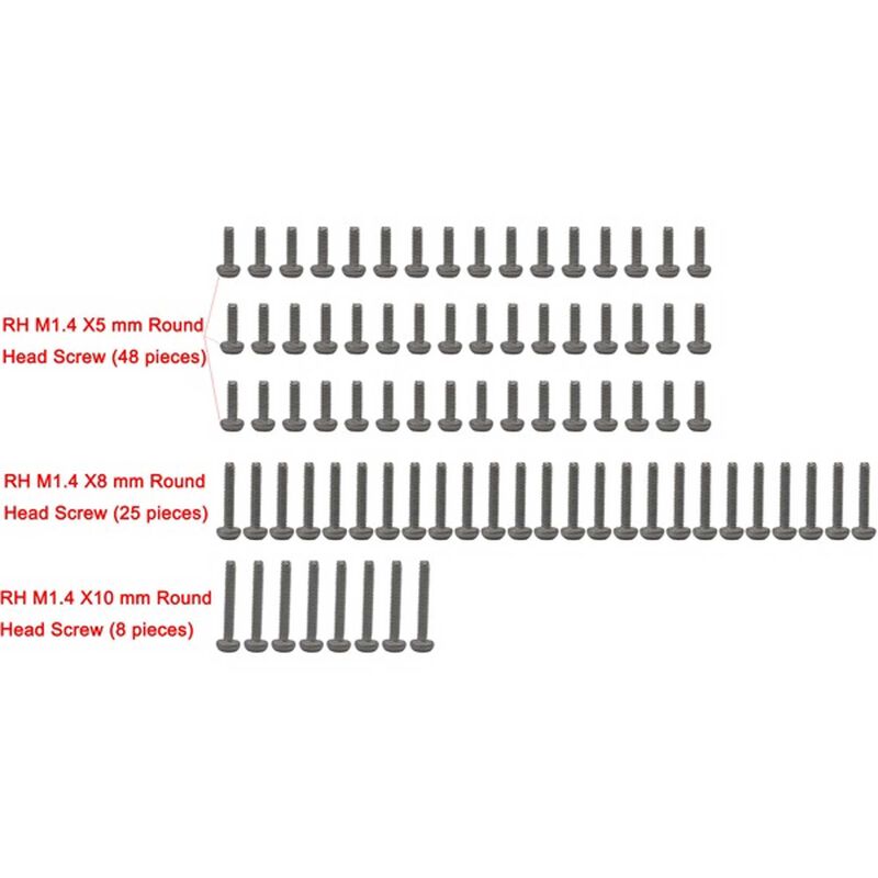M1.4 Stainless Steel Full Screw Set 81 PC SCX24 by Hot Racing