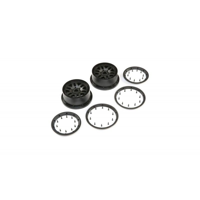 Wheel and Beadlock Set, Black (2): 5ive-T 2.0