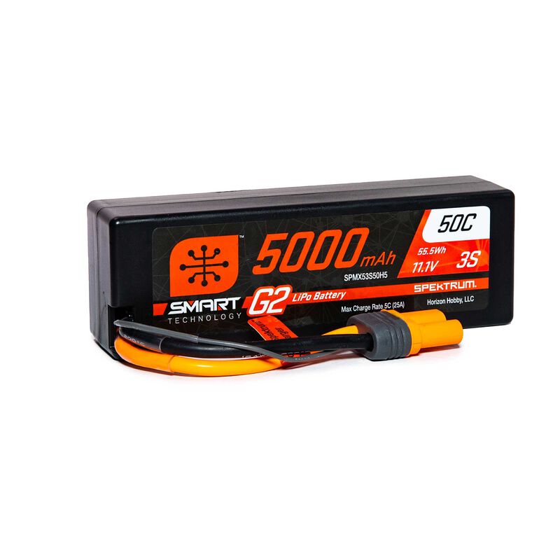 5000mAh 3S 11.1V Smart G2 LiPo 30C Hard Case; IC5 by Spektrum