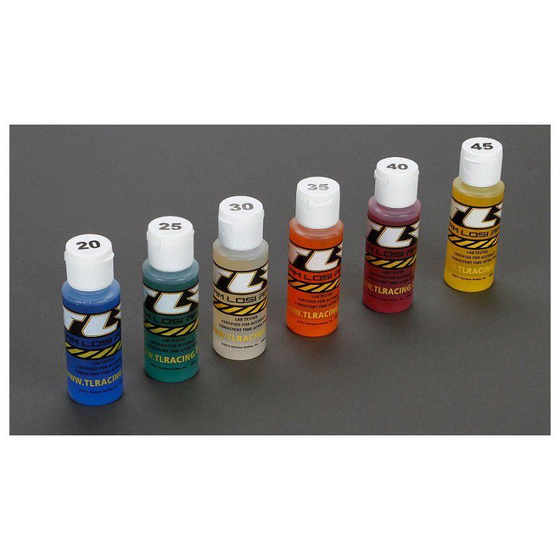 TEAM LOSI TLR74020 CERTIFIED SILICONE SHOCK OIL 6 PACK 2OZ: 20, 25, 30, 35, 40, 45WT