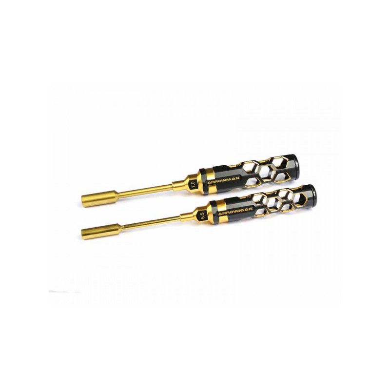 Nut Driver Set 5.5 & 7.0 X 100mm - 2-Teilig, Black Golden by ArrowMax