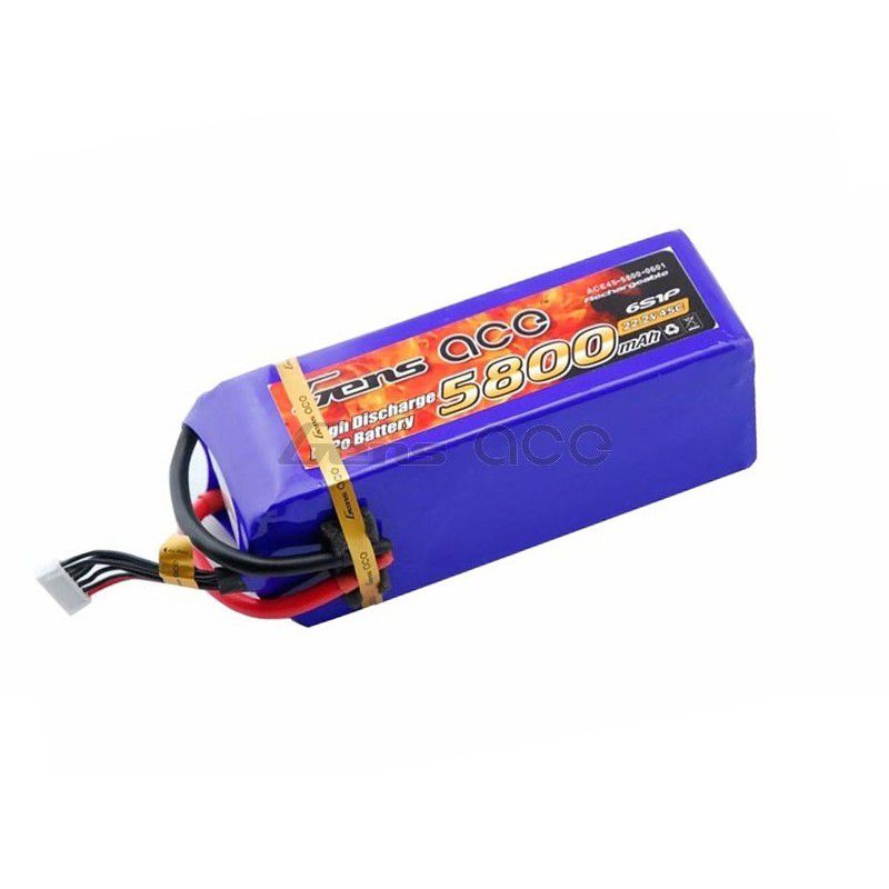 Gens Ace 5800mAh 22.2V 45C 6S1P Lipo Battery Pack 846g